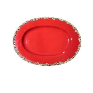 Arthur Court Winterberry PEWTER RED OVAL PLATTER 17.5" Easter Mother's Day Party